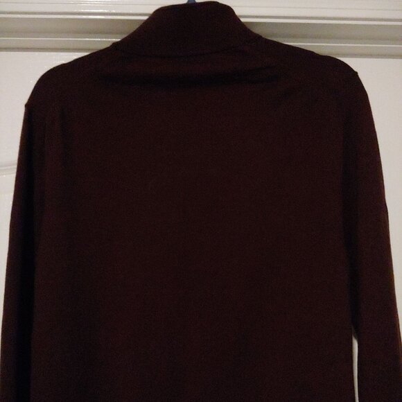 Reiss Maroon Brown Pullover L-Sleeve Sweater XL Mock Neck - Picture 6 of 9